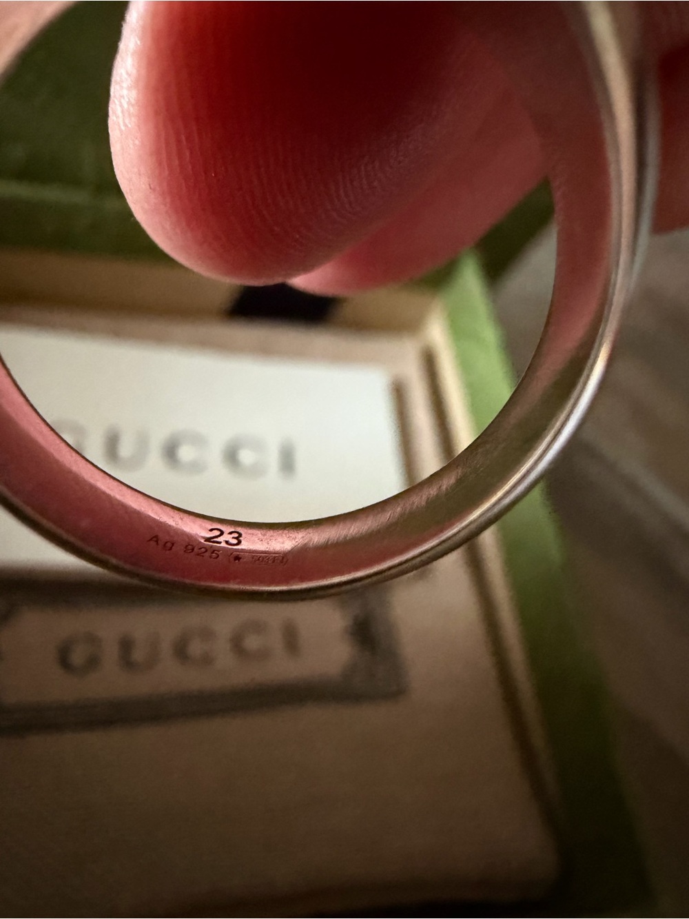 Gucci Trademark Sterling Silver Oval Signet Ringsize 10.5 - Picture 2 of 6